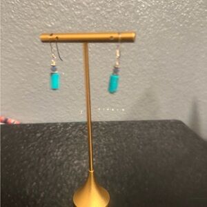 Lapis Turquoise and Sterling Silver Boho Earrings